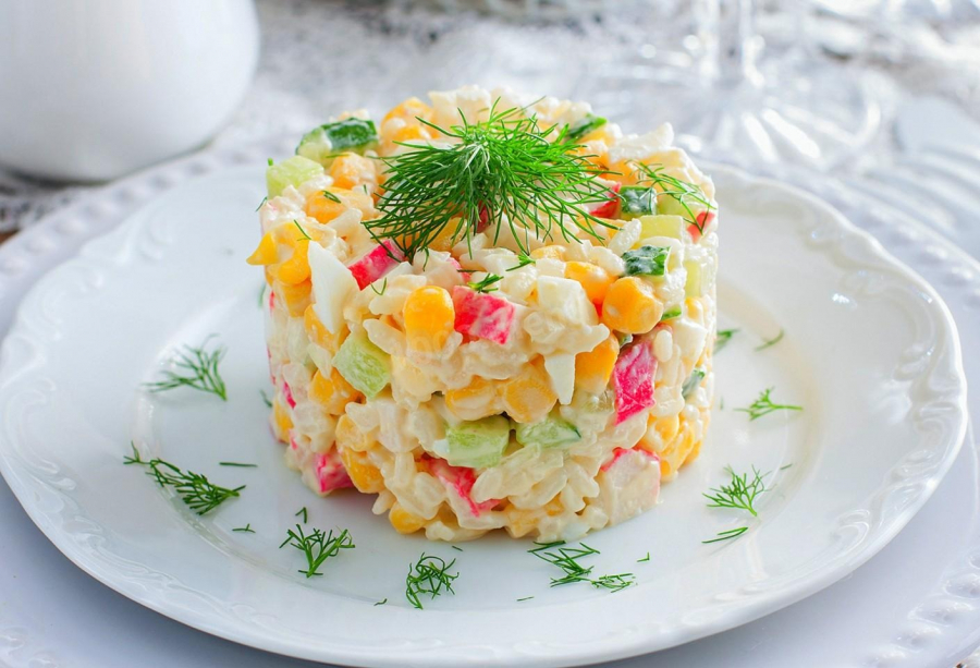 Quick Corn and Crab Stick Salad