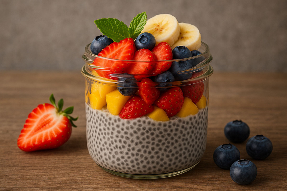 Chia pudding with fruit